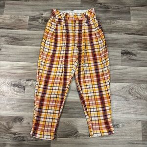 Free People Plaid Make a Stand Trouser Pants Size Small